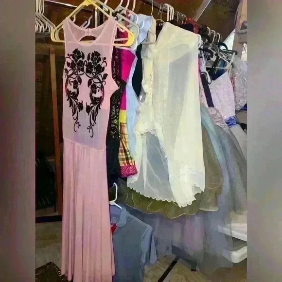 Dance Lyrical Jazz Tap Costume Size Large Adult Silver and Black - Picture 7 of 11